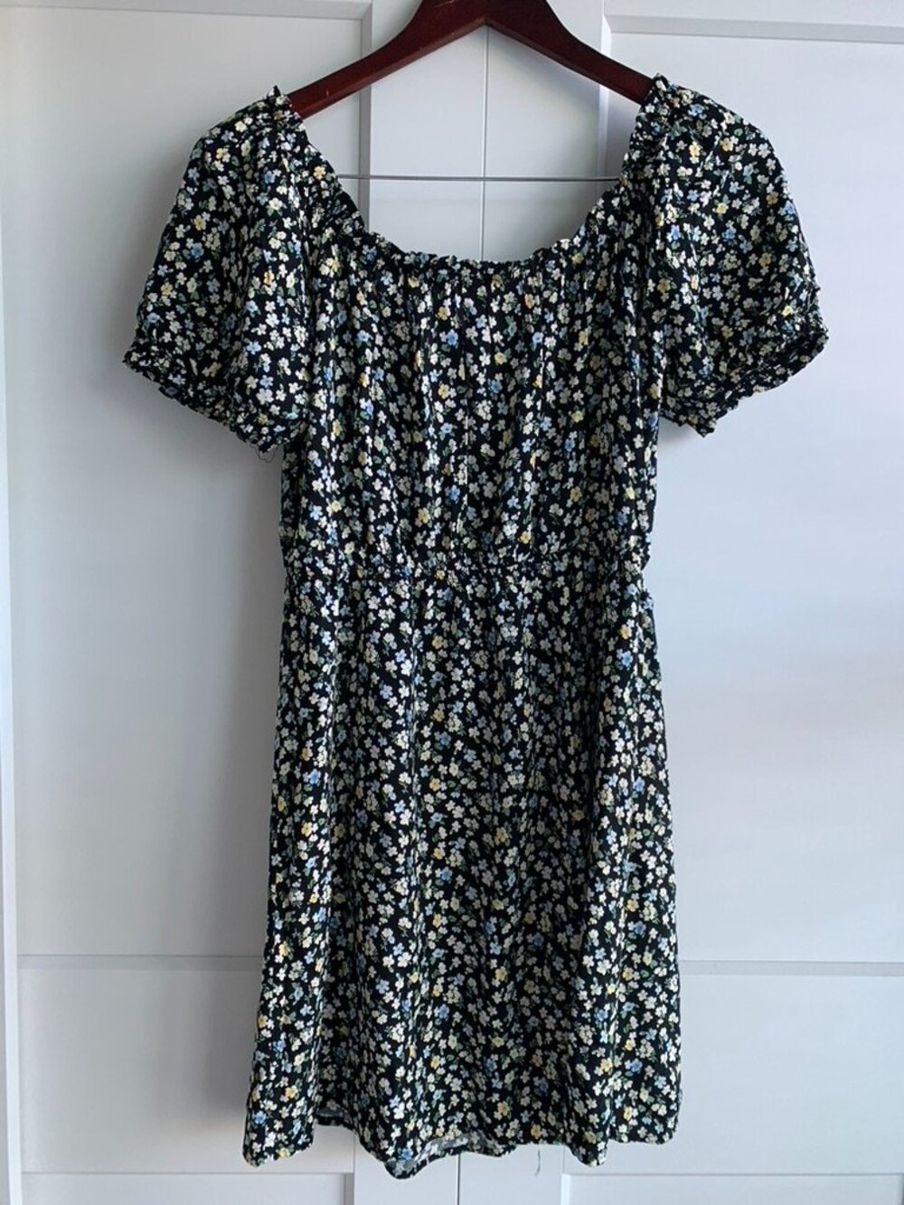 Smocked summer floral Midi Dress size M - Picture 2 of 7